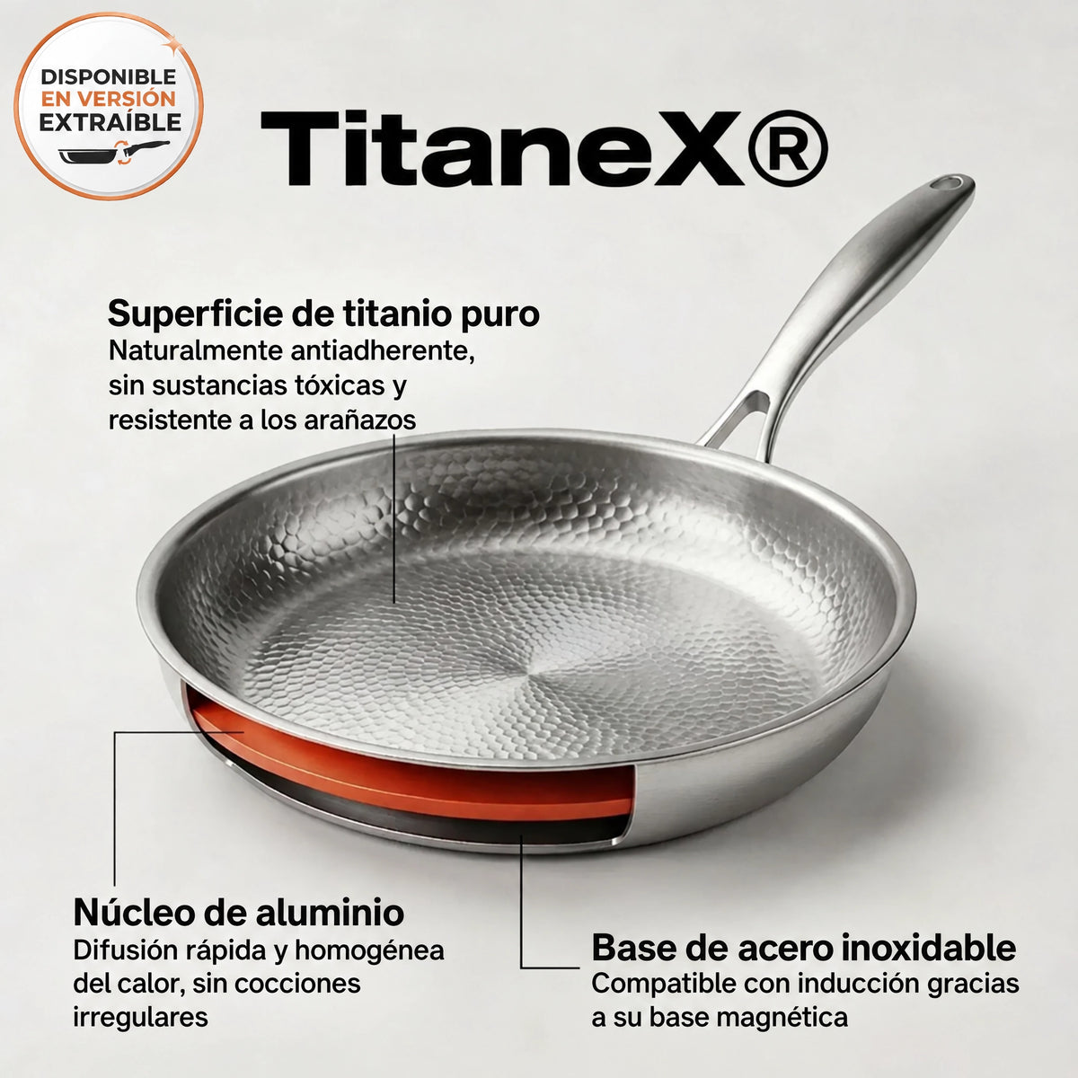 TitaneX® - Sartén Antiadherente de Titanio